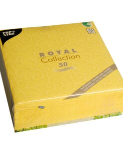 PapstarROYAL Collection 50 Servietten 1/4-Falz 40cm x 40cm für Casali Gelb #84881