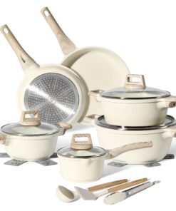 JUST PERFECTO Topf und Pfannenset Induktion - Kochtopfset ohne PTFE und PFOA - Topf und Pfanne Set für Induktion - 15-Te