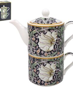 Der stilvoll bedruckte Teekanne Set von The Leonardo Collection für Büro-Besitzer | Der Keramik-Teekanne und Tasse Set