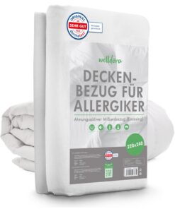 Welldora ǀ Milbenbezug Bettdecke 220x240 ǀ Premium Allergiker Decke fachärztlich getestet ǀ OEKO-TEX STANDARD 100 ǀ Alle