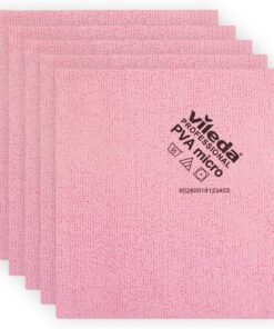Vileda PVAmicro Microfasertuch - Reinigungsmaschinen-Tuch - Hausfrauen - Hausputz - Antiperspirantefaser - 5 Stück - rot