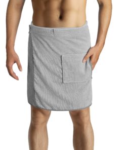 HOMELEVEL Saunakilt für Herren - Baumwolle verstellbar mit Tasche - OEKO-TEX Sauna Tuch Männer