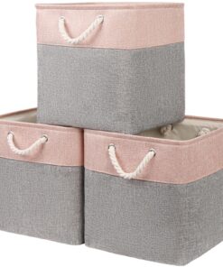 Mangata Graues Pulver 3 Pack Große Stoff-Aufbewahrungsbox für Schrank und Regal
