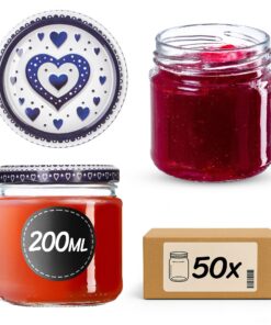 KADAX Einmachgläser 50er Set 200 ml Ø 66 mm Twist-Off – luftdichte, spülmaschinenfest für Marmelade & Eingemachtes