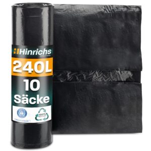Hinrichs Müllsäcke 240L extra Stark - perfekte Müllentsorgung für Haus und Garten - 10er Rolle - 10 Stück 240 L schwarz