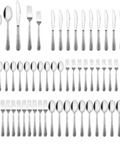 Joyfair 12 Personen Essbesteck Set für Haus und Party | Elegantes Joyfair 60-teiliges Edelstahl Besteck für Restaurant