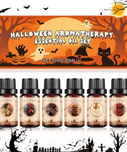 Halloween Ätherische Öle Set, 6x10ml - Kürbis Pie, Apfelwein & Hexenbrunnen - Bio Öle für Diffuser - Ideal für Halloween