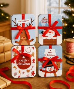 KAMACA 4er Set Metall Geschenkdose für Geldgeschenke & Gutscheine originelle Weihnachtszeit Verpackung (4er Set Metall G