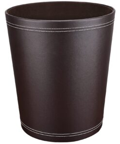 GORESE Leder Papierkorb Schwarz - Modernes Design für Büro, Küche & Bad
