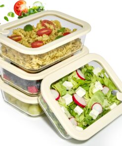 Frischhaltedosen Set 4x1020ml - Mikrowelle geeignet, Kühlschrank Organizer, Küche Aufbewahrung
