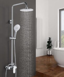 AIMOYO Duschsystem mit Armatur Komplettset für Baden, AIMOYO Duschsystem mit Armatur mit 3 Strahlarten, Verstellbare Dus