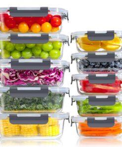 YASHEglasbehälter mit Deckel Spülmaschinenfest für Meal Prep - Luftdicht & Mehrfachverwendbar SetGlobal Recycled Standar