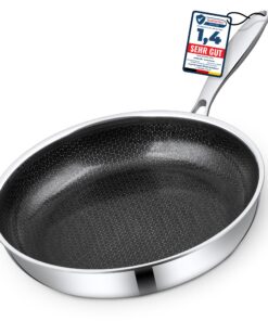 Keramikpfanne 20cm PFAS & PTFE Frei | Premium Bratpfanne für Induktion | Kratzfeste Wabenpfanne - 3mm - 0,8kg - Antihaft