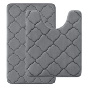 Homaxy Memory Foam Badezimmerteppich Set OEKO-TEX STANDARD 100 Saugfähige rutschfeste Badematte Set