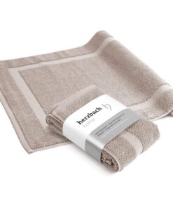 Herzbach home Badvorleger | Duschvorleger | Saugfähig und Waschbar (Sandgrau, 50x80 cm, 2er Pack) OEKO-TEX STANDARD 100