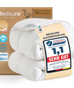 BEDSURE Warme Daunendecke - Extra Warm für Winter, 135x200 cm, 90% Daunen / 10% Federn, Öko-Tex Zertifiziert, Waschbar W