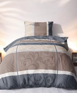 Kuschelige Biber Bettwäsche Taupe Beige - 100% Baumwolle - 135x200 OEKO-TEX STANDARD 100 Kuschelige Biber Bettwäsche 13