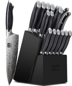 SHAN ZU Japanisches Küchenmesser-Set - 16-teiliges Kochmesser-Set mit hohem Kohlenstoffgehalt und professioneller Schärf