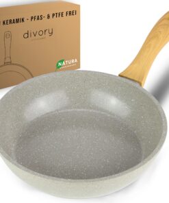 Keramikpfanne 28cm – induktionsfähig, pfafs- und ptfe-frei, großer bratkasten, eierpfanne (Natura, 28cm) Keramikpfanne
