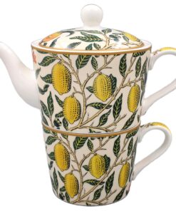 The Leonardo Collection William Morris Fruits Tea for One | Elegant Keramik Tee-Set mit dekorativem Früchte-Design | ide