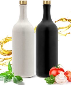 Feinschmecker Essig & Öl - Ausgießer FlaschenMade in Germany - Einzigartig, zeitlos und chic - 2x 750ml weiß/schwarz