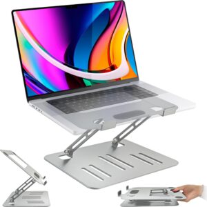 MyGadget Metall Laptop Ständer bis 17 Zoll Notebooks - individuell höhenverstellbar & mit Wärmeableitung | faltbar | ide