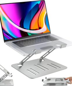 MyGadget Metall Laptop Ständer bis 17 Zoll Notebooks - individuell höhenverstellbar & mit Wärmeableitung | faltbar | ide