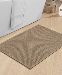Chakme rutschfeste Badematte 43 x 61 cm Braun für Badefreude