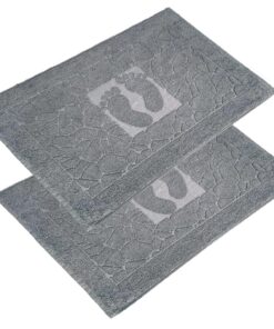 OG-ER Waschbar Frottee Duschvorleger & Badteppich 100% Baumwolle Saugfähig & Schnelltrocknend 600 g/m² & Anthrazit 50x70