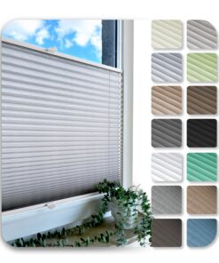 Rollmayer Plissee nach maß Sichtschutz und Sonnenschutz, 14 Farben mit Bohren, Hochwertiger Faltrollo für Fenster und Tü