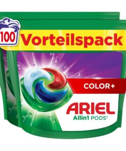 Ariel All-in-1 Waschmittel Pods Color+ 100 Waschladungen Kraftvolle Fleckentfernung für Jeden Tag
