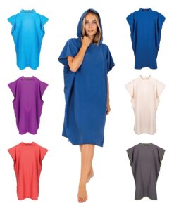 Gräfenstayn Premium Badeponcho Surf Strand - Umziehhilfe Mikrofaser L-XL dunkelblau