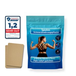 SPAYKOS® Schmerzpflaster für Muskelschmerzen, thermische Linderung mit natürlichen Inhaltsstoffen, langanhaltende Wärme-