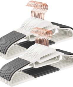 SONGMICS Hochwertiger Anzugbügel 30er Set, Platzsparendes Anti-Rutsch-Design für Anzüge und Kleider, um 360° drehbar CRP