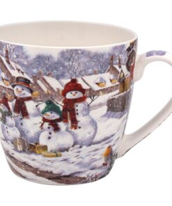 The Leonardo Collection Schneemänner Frühstückstasse für Küche und Zuhause | Wiederverwendbare Kaffeetassen aus feinem