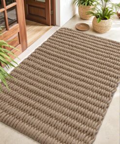 DEXI Naturfaser-Feet Mat für den Eingang, 35 x 59 cm, Schmutzfangmatte für Außenbereich, Braun