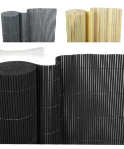 Ribelli® Sichtschutzmatte für Garten, Balkon und Terrasse, Windschutz ohne Aufbohren, 90 x 300 cm, Schwarz | Ribelli® W