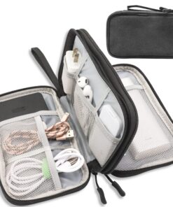 Teskyer Wasserdichte Kabeltasche Organizer für Urlaube Must Haves Multifunktional Travel Zubehör Schwarz