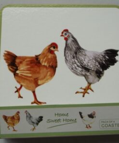 Happy Hens Set aus 4 Untersetzern - hitzebeständig – abwischbar – ideal für Kindergartne und Kindersptune – einfaches Re