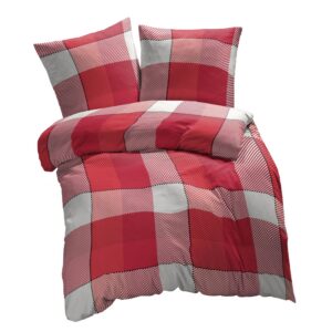 Etérea Microfaser Bettwäsche - Ganzjahres Bettbezug - Lola Blumen Bettwäsche-Set - Rot - 155x200cmbettwäsche + 80x80cm K