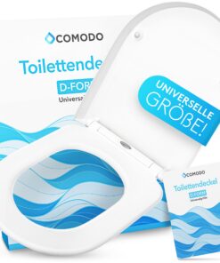Comodo Antibakterieller Klodeckel D-Form & Absenkautomatik - Universell für alle WC - Mit Quick Release & Montagezubehör