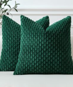 Sungeek Dekokissenbezüge Weich und Dekorativ für Sofa und Schlafzimmer - Boho Design, Dunkelgrün, 50x50 cm Sungeek Boh