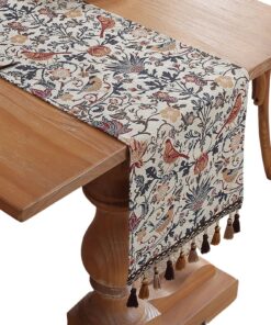 Küchen Bodentuch Quasten Landhausstil, Doppellagig Waschbar, 30x200cm für Party und Dekoration | Waschbare Jacquard Tis