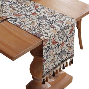 Küchen Bodentuch Quasten Landhausstil, Doppellagig Waschbar, 30x200cm für Party und Dekoration | Waschbare Jacquard Tis
