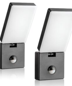 SEBSON LED Aussenleuchte Bewegungsmelder 2er Set anthrazit 15W kaltweiß 5800K schwenkbar IP65