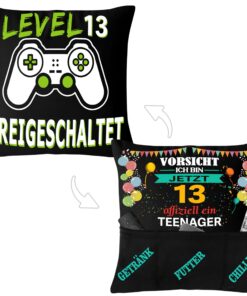 Merclix Kissenbezug 45x45 für 13 Jährige Jungs Geschenk mit 3 Taschen