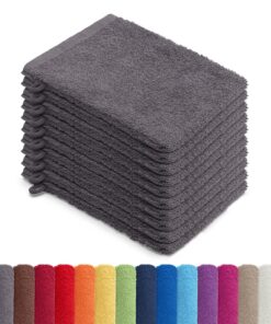AR Line Waschlappen 10er-Pack – 100% Baumwolle, 500 g/m², 15 x 21 cm, Anthrazit‑Grau