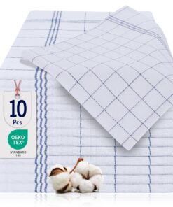 BARBONS Geschirrtücher 10er Set - Baumwolle - Blau - Oeko-TEX Zertifiziert - Küchenhandtücher und Geschirrtücher