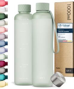 KIVY Trinkflasche 1l - Spülmaschinenfest & Auslaufsicher - Für Sport, Schule & Büro - Sport Trinkflasche Gym - Wasserfla