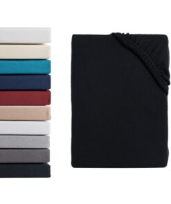 Mikroflausch Spannbettlaken Oeko-TEX®Standard 100 - Teddyflausch 100% Mikrofaser 140-160 x 200 cm Schwarz